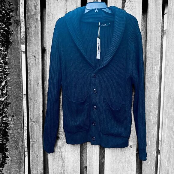 Navy Blue Knit Cardigan Sweater iClosam Oversized  Size Small NWT - Picture 6 of 8